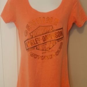 Harley-Davidson tee shirt w/metallic gold print
